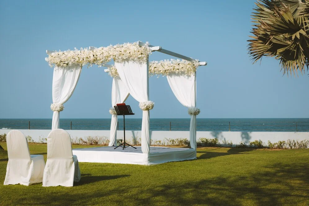 Beautifully decorated wedding venue at Aquarius Kigo Resort
